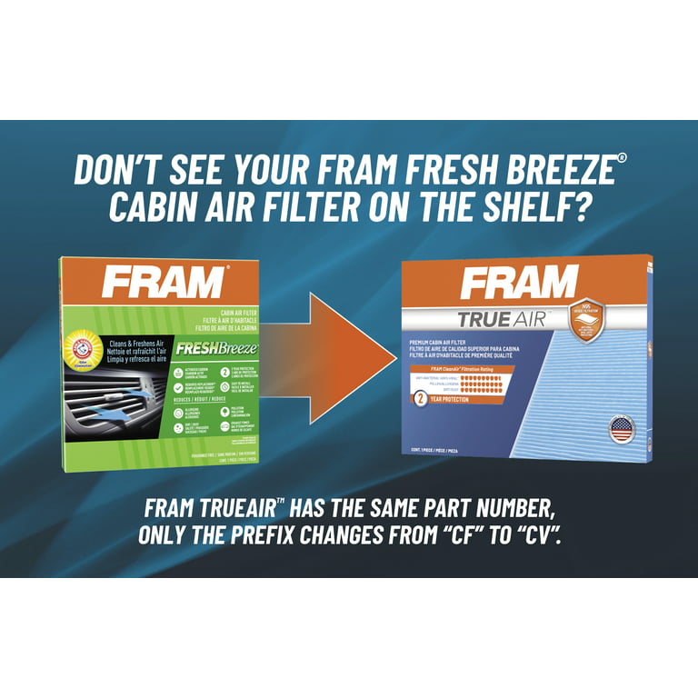 FRAM CV12150 TrueAir Premium Cabin Air Filter with N95 Grade Filter Media  for Select Ford Trucks