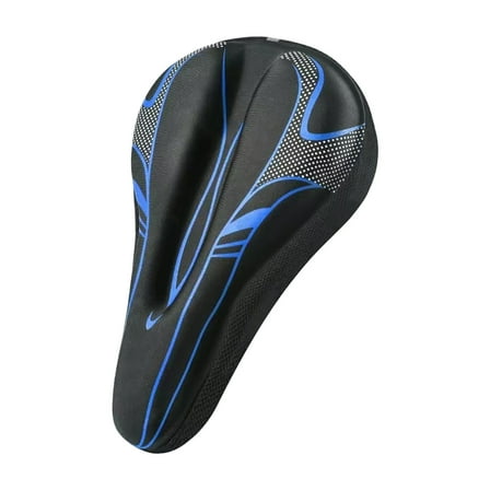 Extra Wide Bike Seat Cushion | Oversized Comfort Saddle with High Elastic Sponge & Silica Gel | 29.9x19.5cm Blue Bicycle Seat Cover for Road & Mountain Bikes