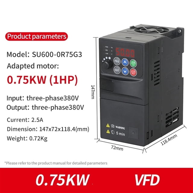 0.75KW-5.5KW VFD SU600 Frequency Converter For Motor AC Drive VFD Frequency Inverter ,Easy to Use