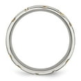 thumbnail image 3 of Auriga Fine Jewelry Stainless Steel Brushed Yellow IP-plated 6 mm Grooved Band for Women Size 10.5, 3 of 6