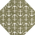thumbnail image 6 of Unique Loom Outdoor Coastal Collection Area Rug - Ahoy (7' 10" Octagon Green/Ivory), 6 of 7