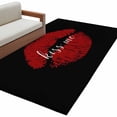 thumbnail image 2 of Lipprint Texture Washable Area Rugs 3'x5', Love Letter Black Retro Low Pile Throw Living Room Rug Non-Slip Sturdy Edge Binding Carpet for Indoor Entryway Bedside Kitchen, 2 of 9