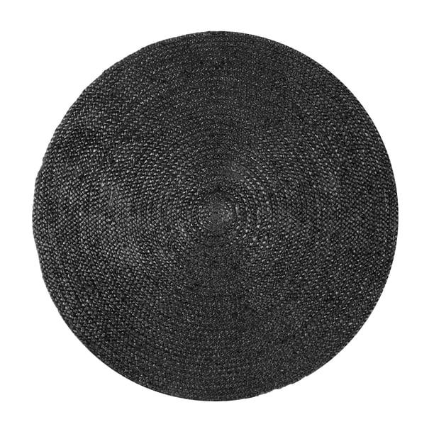 nuLOOM Rigo Hand Woven Farmhouse Jute Area Rug, 8' Round, Black