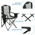 thumbnail image 5 of Folding Camping Chair, Ultralight Outdoor Portable Chair with Cup Holder and Carry Bag, Padded Armrest Oversized Camping Chair, Collapsible Lawn Chair for BBQ, Beach, Hiking, Picnic, 5 of 10
