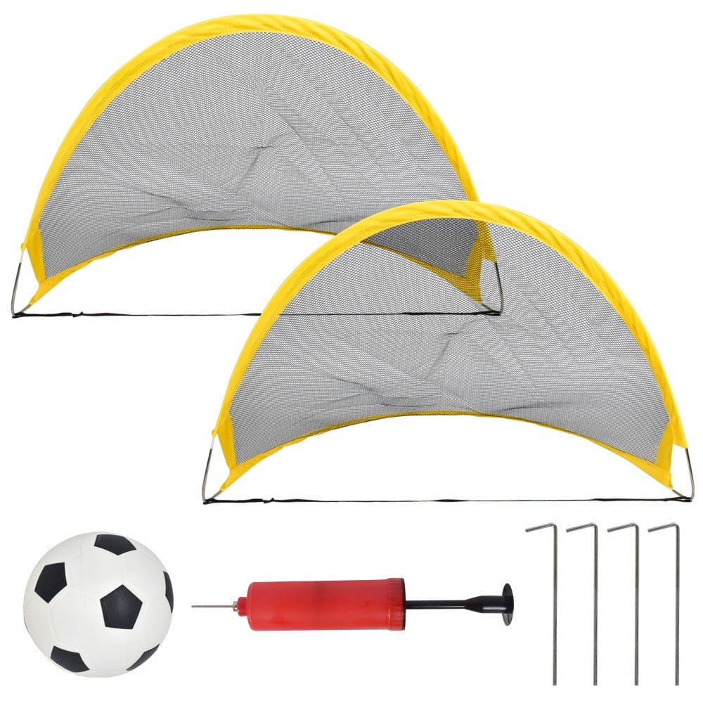 GOUPPER 2PC Set Mini Outdoor Folding Kids Childrens Soccer Pop Up Football Goals Gifts Children Toys,Toys For 1 Year Old Boy,Toys For 2 Years Old Boys 
