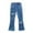 Blue, variant on Girls Flare Jeans Pants Bell Bottom Denim Pant Elastic High Waist Casual Pants Pockets Kids Clothing