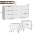 thumbnail image 5 of YouTrend 9 Drawer Dresser and Nightstand Sets for Bedroom,3 Piece Bedroom Dresser Set,Fluted Dressers and Nightstands, Modern Bedroom Set, White, 5 of 10