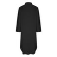 thumbnail image 4 of CHOK Robe Chemise en Coton et Lin pour Femmes Manches Roulées Fendue Décontractée Maxi avec Poches en Liquidation, 4 of 8