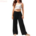 thumbnail image 2 of LYHaoo Breathable Straight Leg Pants For Kids Comfortable Casual Trousers With Elastic Waist For Girls And Boys Girls Pants(Black), 2 of 7