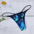 thumbnail image 4 of Gibobby Lenceria para mujer sexy Día de San Valentín Braguitas estampadas hermosas y sexy informales de vacaciones diarias para mujer(Azul, XL), 4 of 5