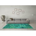 thumbnail image 3 of Ahgly Company Machine Washable Indoor Rectangle Oriental Turquoise Blue Industrial Area Rugs, 4' x 6', 3 of 4