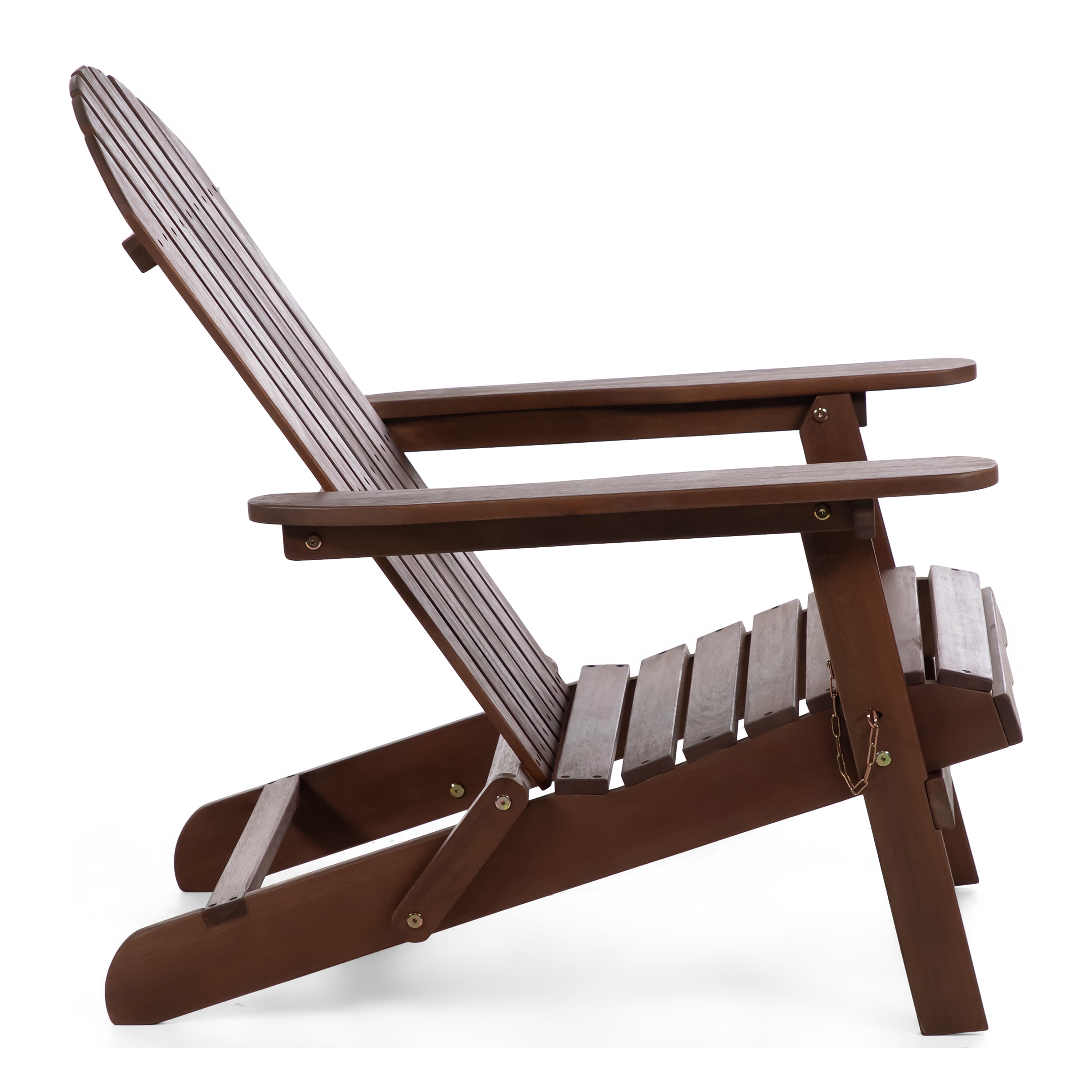 Furniture of America Taylor Wood Foldable Patio Adirondack Chair, Set of 2, Dark Brown