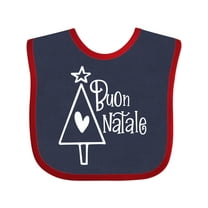 Inktastic Buon Natale Christmas Tree with Heart and Star Boys or Girls Baby Bib