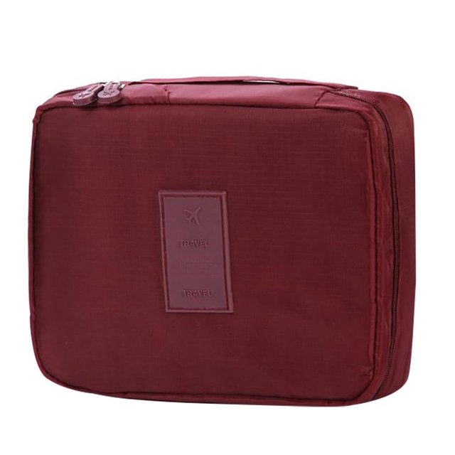 Clearance! Delayuji Home Textile Storage Travel Portable Makeup Toiletry Wash Case Organizer Pouch Storage Hanging Bag One Size Red