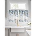 thumbnail image 2 of Half Window Curtains 24 Inches Long, Green Blue Eucalyptus Leaves Window Treatment Curtain Drapes, Summer Botanical Weeping Short Curtains Tiers for Kitchen Over Sink, 27.5"x24", 2 Panels, 2 of 7