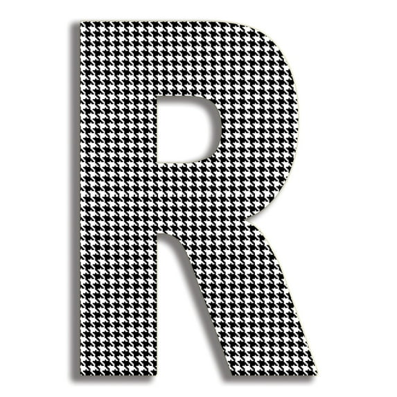 The Stupell Home Decor Collection Stupell Industries Oversized Black Hounds Tooth Hanging Initial