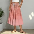 thumbnail image 3 of Mgmyaa Skirts for Women Floral Long Skirt Drawstring Pocket Elastic Waist Casual Summer Pleated Skirt, 3 of 5