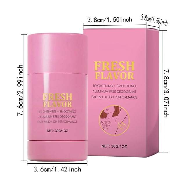 Desodorante en barra iluminador para axilas Fresh Flavors sin aluminio, 30 g