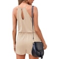 thumbnail image 3 of Summer Sleeveless Lace Patchwork Women Halter Jumpsuit Romper, 3 of 5
