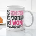 thumbnail image 6 of CafePress - Survivor 4 Breast Cancer Shirts And Gifts Large Mu - 11 oz Ceramic Mug - Novelty Coffee Tea Cup, 6 of 6