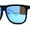Matte Black Blue Mirror, variant on Polarized Hipster Flat Top Horn Rim Light Weight Slick Sunglasses Matte Black Blue Mirror