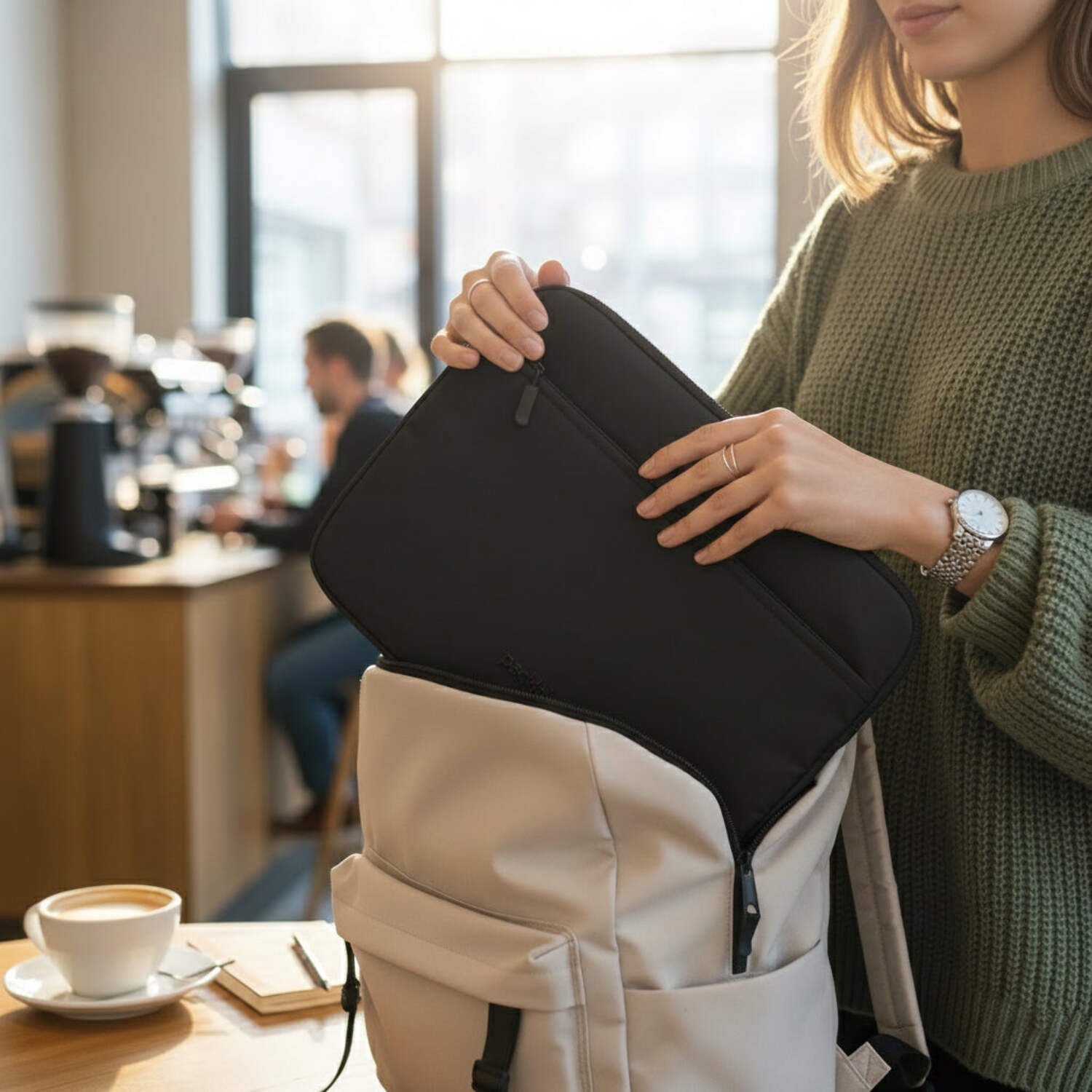 packlab Black Laptop Sleeve with Pocket – Slim Padded 14 Inch Computer Case for Work, Travel, and Everyday Laptop Protection