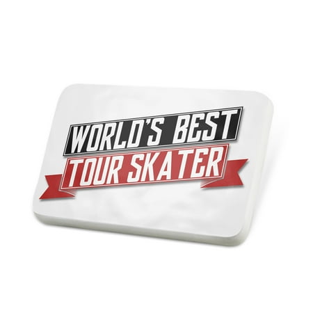 Porcelein Pin Worlds Best Tour Skater Lapel Badge –