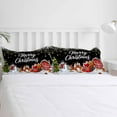 thumbnail image 5 of Merry Christmas Full Size Comforter Set, Black Santa Claus Snowman Pine Tree Snow Farm Bedding for All Seasons, 4 Pcs Bed Set with 1Comforter (86"x86") ,1 Sheet(80"x116"), 2 Pillowcases (19"x29"), 5 of 7
