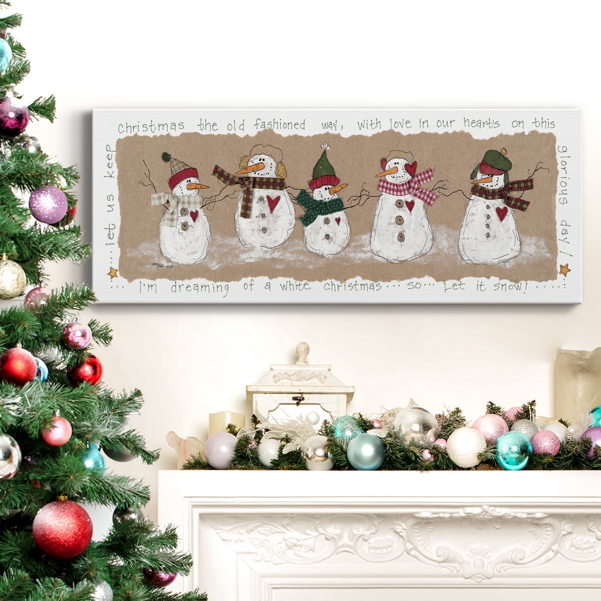 Snowmen Friends Premium Gallery Wrapped Canvas - Ready to Hang