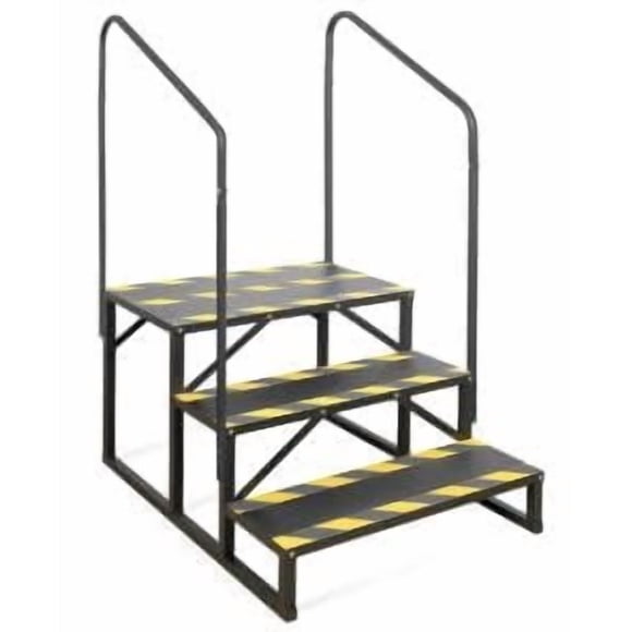 QinaQin Escaliers de VR à 3 Marches avec Main Courante, Marches de Spa Portatives avec Rubans Antidérapants et Capacité de 400 Lb