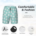 thumbnail image 3 of Rateoe Cartoon Teeth1 Pattern Men’s Swim Shorts with Compression Liner – Double-Layered Quick-Dry Swimwear, Comfortable & Stretchy Beach Shorts-X-Large, 3 of 6