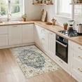 thumbnail image 4 of Uermei 3'x5' Washable Area Rug: Soft Non-Slip Indoor Floor Rug for Bedroom, Office, Dining Room, Entryway, Stain-Resistant Door Mat Throw Carpet for Laundry Foyer - Blue Golden, 4 of 12