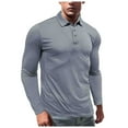 thumbnail image 2 of HBFAGFB Long Sleeve Work Shirts for Men Fashionable Comfortable Lapel Button Down Tops Grey Size XXL, 2 of 6