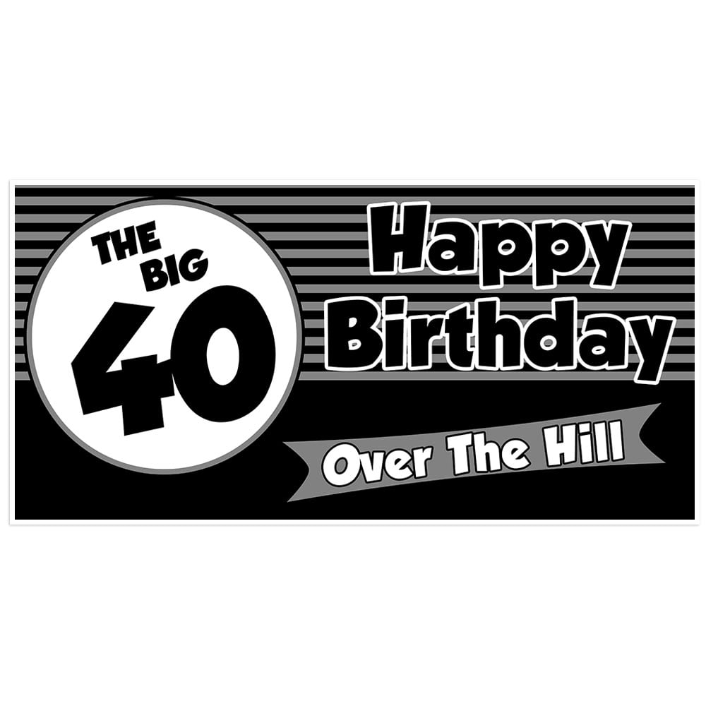 Black and White Birthday Party Happy 50th Birthday Black Birthday Banner Over the Hill Decorations