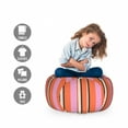 thumbnail image 2 of Geometric Storage Toy Bag Chair, Repetitive Lines in Various Modern Tones Symmetrical Ornates, Stuffed Animal Organizer Washable Bag, Large Size, Pale Salmon Pink, by Ambesonne, 2 of 3