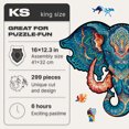thumbnail image 3 of UNIDRAGON Eternal Elephant Wooden Jigsaw Puzzle KS 299 Pieces, 3 of 9