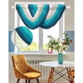thumbnail image 3 of Blue Aqua Ombre Sheer Waterfall Valance Curtains for Window, Modern Abstract Art Farmhouse Striped Rod Pocket Sheer Topper Swag Curtains for Living Room, Kitchen 38.5"W x 47.2"L, 1 Panel, 3 of 7