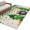 thumbnail image 2 of Area Rug for Living Room, St. Patrick's Day Non-Slip Indoor Large Carpet for Bedroom/Dining Room, Spring Lucky Shamrocks Gnomes Vintage Washable Low-Profile Rectangle Floor Mat Runner Rugs - 3 x 5 Ft, 2 of 7