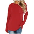 thumbnail image 1 of Timegard Womens Tops Crewneck Long Sleeve Drop Shoulder Basic Tee Fall Casual Loose Tops with Pocket, 1 of 5