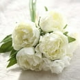 thumbnail image 6 of Fake Flowers with Vase, Silk Roses Artificial Flowers in Vase, Faux Flower Arrangement with Vase Suitable for Home Office Decoration, Dining Table Centerpiece(WHITE), 6 of 8