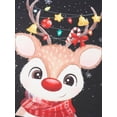 thumbnail image 6 of Matching Family Christmas Pajamas Set Deer Print Long Sleeve Tops and Stretch Casual Plaid Pants Sleepwear, 6 of 8