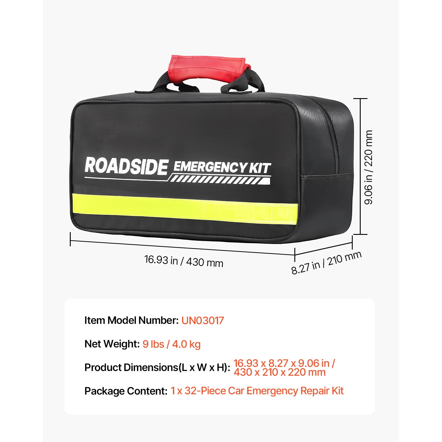 KFFKFF Comprehensive Car Emergency Kit, 2-in-1 First Aid Set with Jumper Cables, Essential Roadside Assistance Tools for Vehicles, Travel, and Home, Includes 32-Piece Auto Tools and Medical Supplies