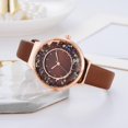 thumbnail image 1 of Conjunto de reloj de pulsera para mujer con esfera de cristal en relieve de forma especial, 1 of 1