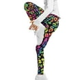 thumbnail image 4 of COEQINE Leopard Print Pink Green Girls Sport Leggings High Waist Stretch Pants Soft Tummy Control Leggings Tights, for 12-13 Years Kids Girls, 4 of 7