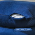 thumbnail image 2 of 3S Brother's Solid Color Cushion Cover Velvet Look Home Décor Throw Pillow Case with Invisible Zipper Set of 2 Pieces for Chair Couch Bedroom & Livingroom Décor Pillowcase - Navy Blue 22"x22" Each, 2 of 9