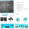 thumbnail image 4 of Tocadiscos Maleta portátil Bluetooth de 3 velocidades Reproductor de vinilo con parlantes incorporados Tocadiscos Sonido de audio mejorado Cuero de PU Vintage, 4 of 5