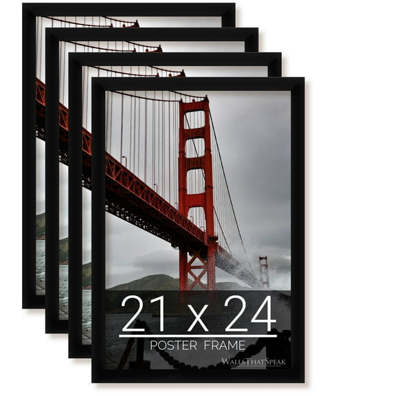 21x24 Black Picture Frame for Puzzles Posters Photos or Artwork, Set of 4