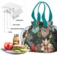 thumbnail image 4 of Pioneer Flower Floral Print Pattern Drawstring Lunch Bag Women - Drawstring Lunch Bag Insulated for Work Office - Stain-Resistant Large Lunchbags for Women with Multi-Pockets, 4 of 6