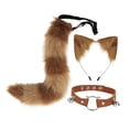 thumbnail image 4 of Conjunto de Collar y cola con orejas Yuyangstore disfraz suave para fiesta Halloween marrón, 4 of 8