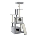thumbnail image 1 of [US IN STOCK] 51 Inches Cat Tree Wooden Cat Tower Featuring 2 Super Large Condo, Fully Scratching Posts, and Removable Soft Perches for Indoor Cats and Kittens, 1 of 8